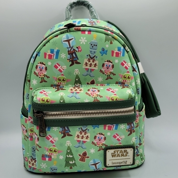 Loungefly Star Wars The Mandalorian Chibi Holidays Backpack - Picture 8 of 8